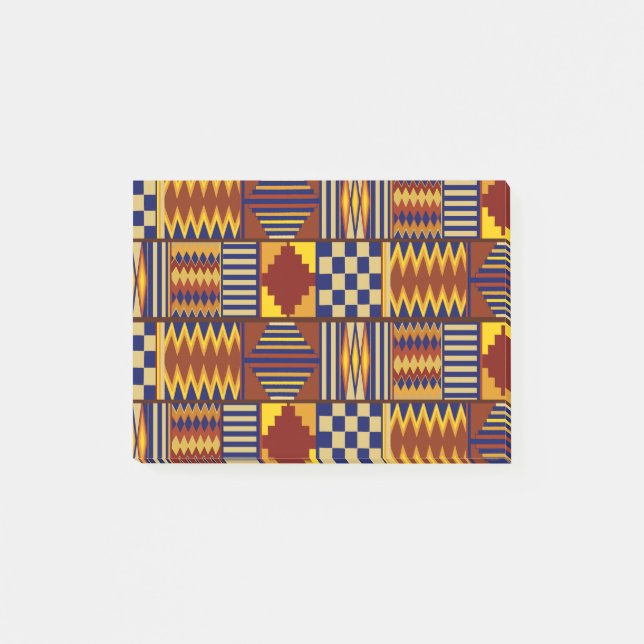 Tribal Folk Art - Rostnagel Gelb Post-it Klebezettel (Vorderseite)