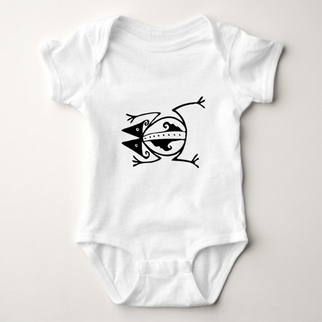 Tribal Frosch antike tierische Stammeskunst Baby Strampler (Vorderseite)