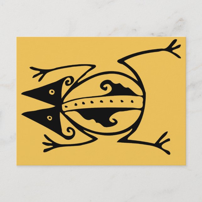 Tribal Frosch antike tierische Stammeskunst Postkarte (Vorderseite)