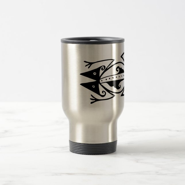 Tribal Frosch antike tierische Stammeskunst Reisebecher (Mittel)