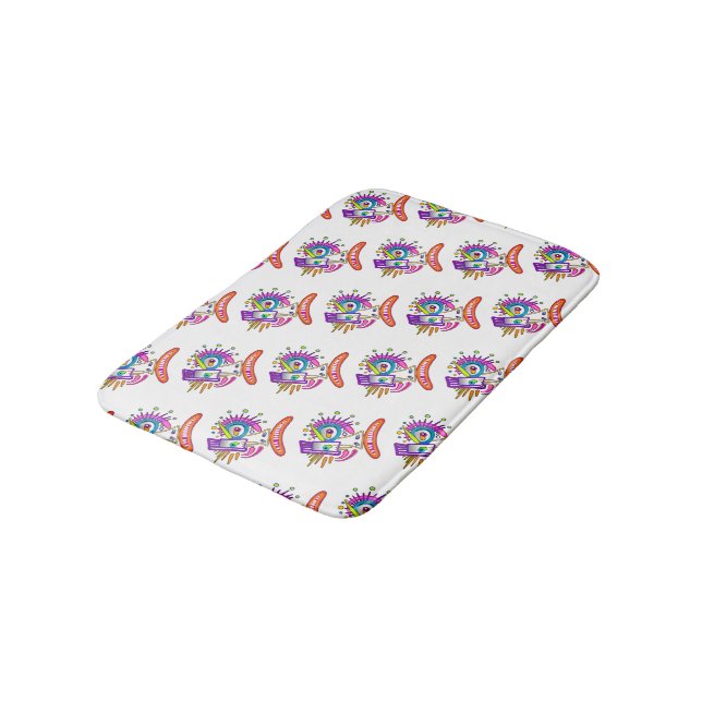 TRIBAL FROWNIE EMOJI MEEMOGIE BADEMATTE (Schrägansicht)