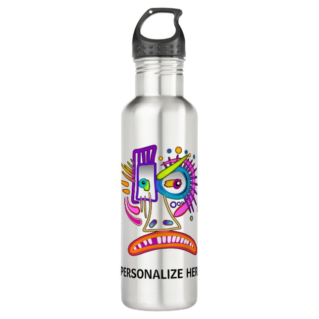 TRIBAL FROWNIE EMOJI MEEMOGIE EDELSTAHLFLASCHE (Vorderseite)
