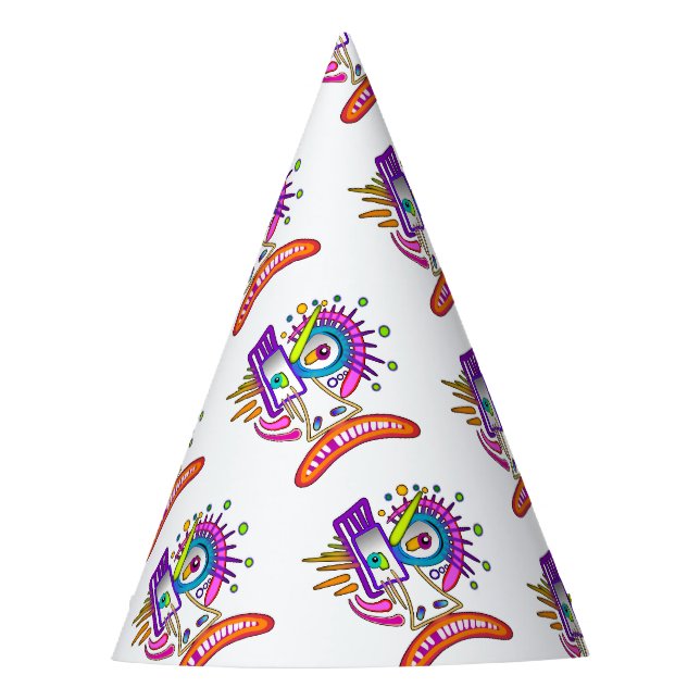TRIBAL FROWNIE EMOJI MEEMOGIE PARTYHÜTCHEN (Vorderseite)
