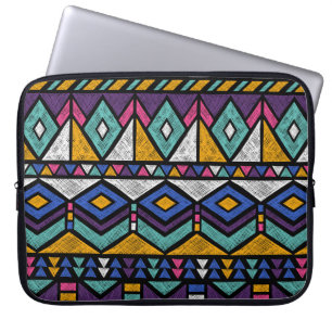 Tribal Geometric Aztec: Farbiges Vintages Muster Laptopschutzhülle