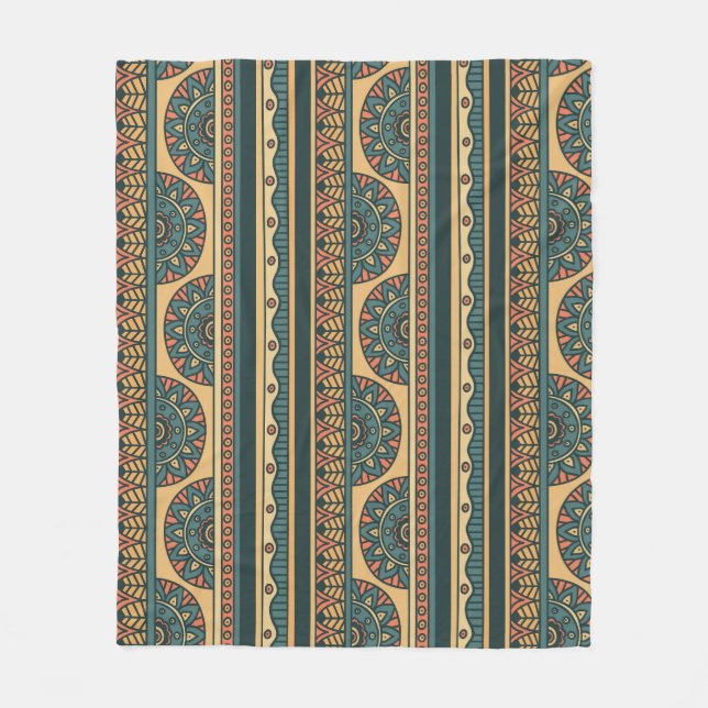 Tribal Geometric Ethnic Vintag Background Fleecedecke (Vorderseite)