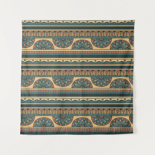 Tribal Geometric Ethnic Vintag Background Wandteppich (Vorderseite)