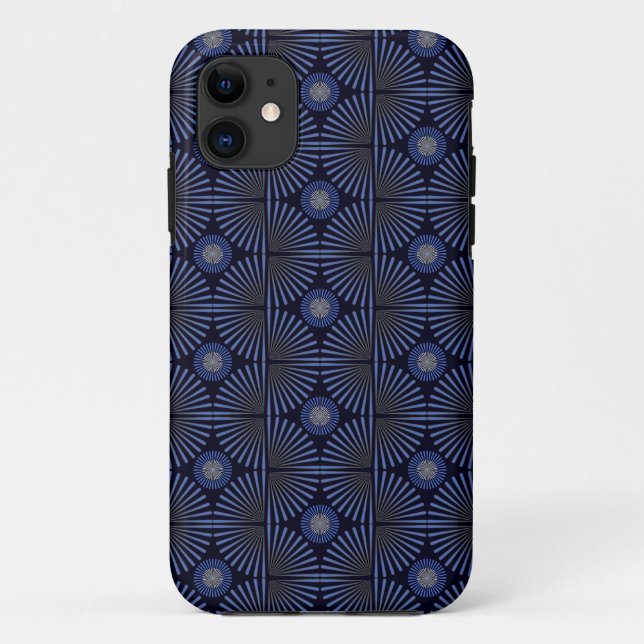 Tribal Geometric grau & blau Case-Mate iPhone Hülle (Rückseite)