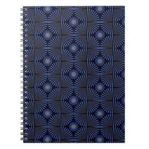 Tribal Geometric grau & blau Notizblock