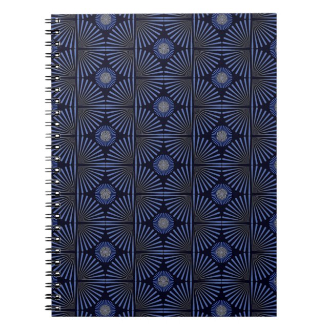Tribal Geometric grau & blau Notizblock (Vorderseite)