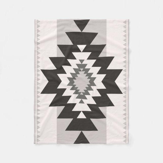Tribal Geometric Navajo Inspiriert Fleecedecke (Vorderseite)