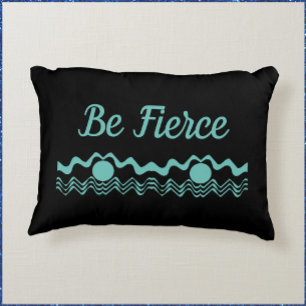 Tribal Geometric Türkise Blau und Schwarz Dekokissen