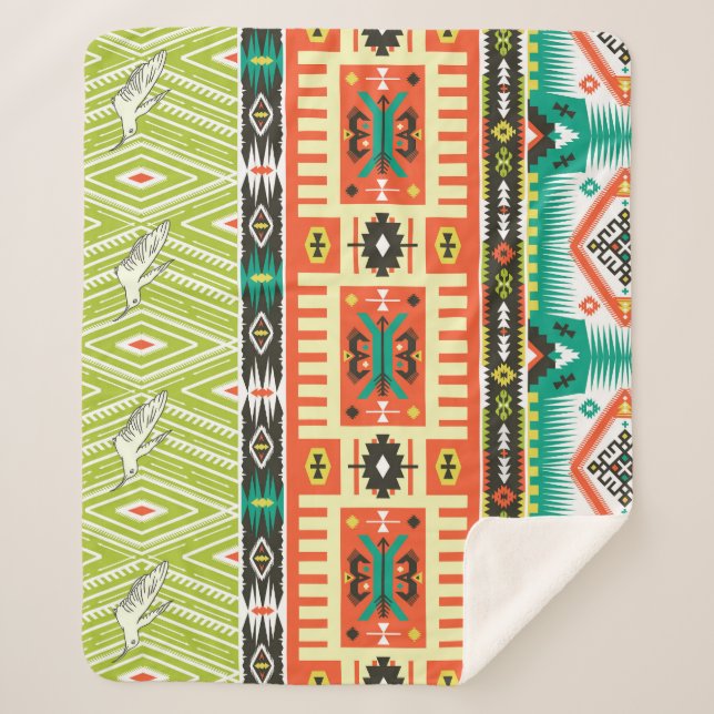 Tribal Geometric: Zitate Textmuster. Sherpadecke (Vorderseite)