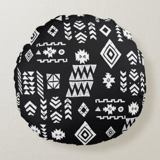 Tribal geometrisch: Stilvoller nahtloser Hintergru Rundes Kissen