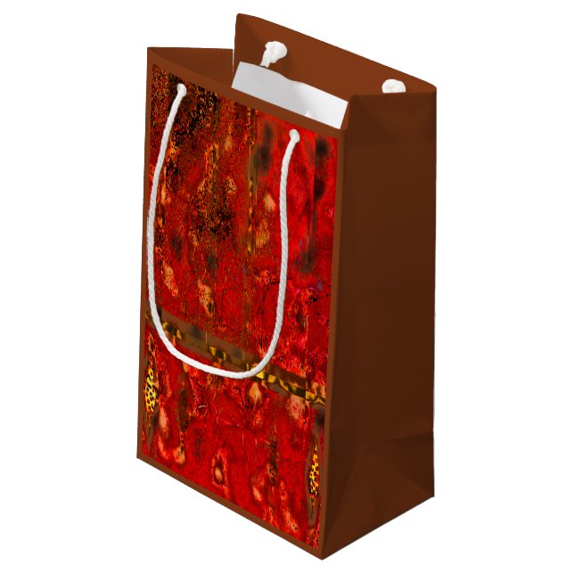 "Tribal Glow" (Small) Geschenktasche Kleine Geschenktüte (Rückseite Schrägansicht)