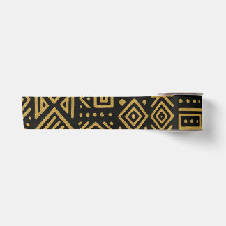 Tribal Gold Geometrisch Satinband