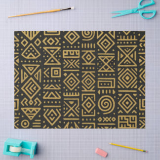 Tribal Gold Geometrisch Seidenpapier