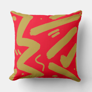 Tribal Gold und Rot Kissen