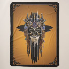 Tribal Gothic Skull Sherpa Blanket Sherpadecke