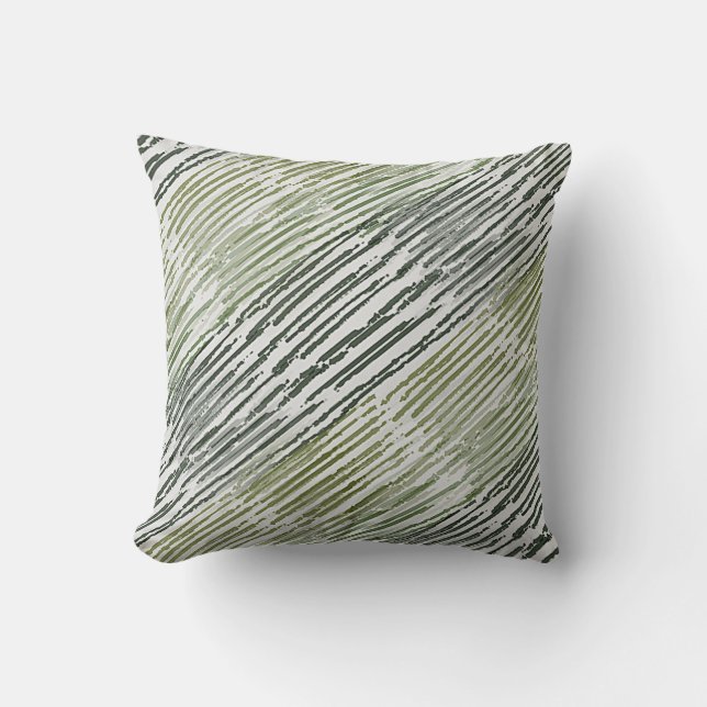 Tribal Green Stripes Abstract Pattern  Kissen (Vorderseite)