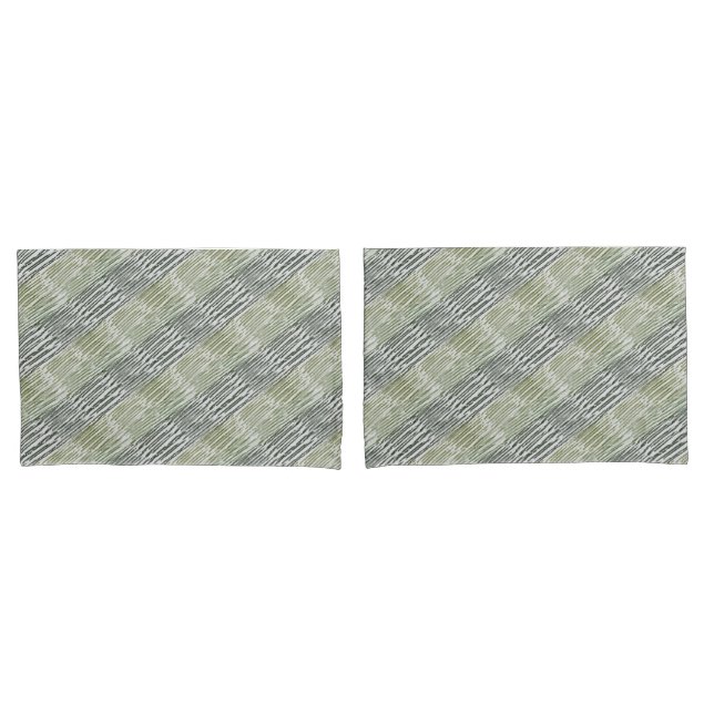 Tribal Green Stripes Abstract Pattern  Kissenbezug (Vorderseite-Set)