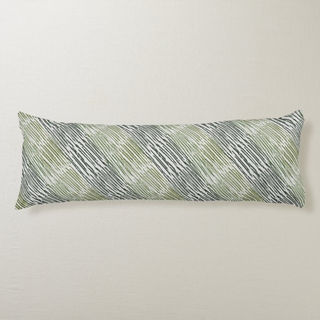 Tribal Green Stripes Abstract Pattern  Seitenschläferkissen (Vorderseite)