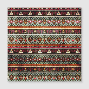 Tribal Grunge: Ethno Retro Muster Magnetkarte