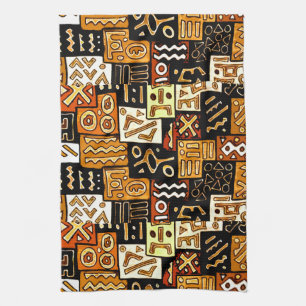 Tribal Harmony: Afrikanisches geometrisches Motiv Geschirrtuch