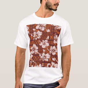 Tribal Hawaiian: Hibiskus-Blumen-Wallpaper T-Shirt