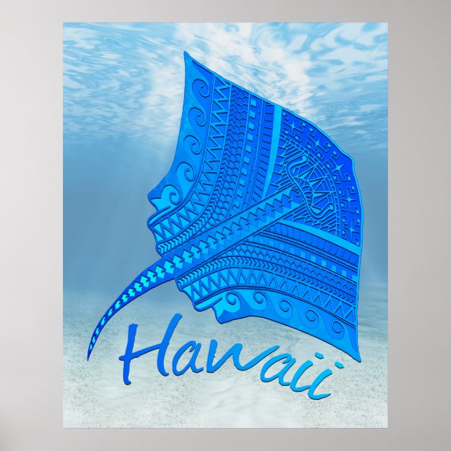 Tribal Hawaiian Stingray Poster (Vorne)