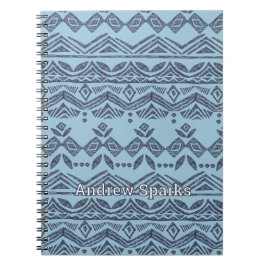 Tribal Hawaiian Stripes Woodcut Surf Motif auf bla Notizblock
