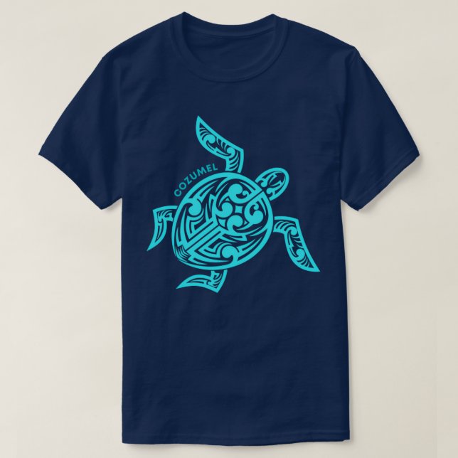 Tribal Hawaiian Turtle Cozumel T-Shirt (Design vorne)