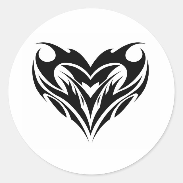 Tribal Heart Design Runder Aufkleber (Vorderseite)