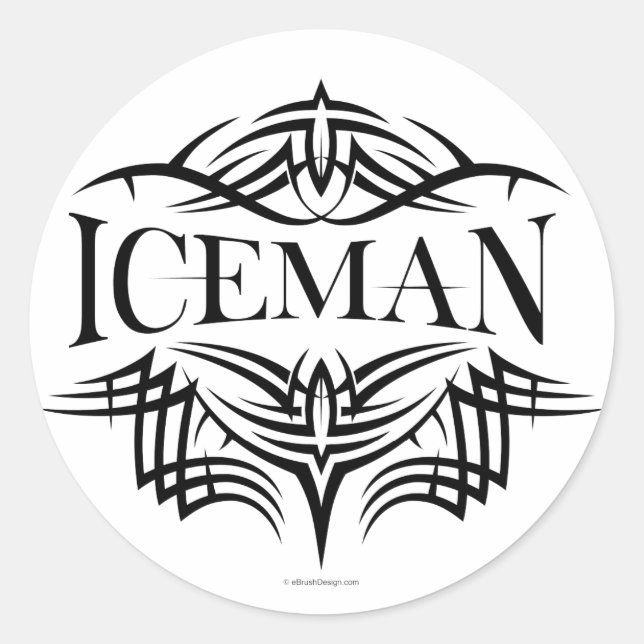 Tribal Hockey Iceman (schlicht) Runder Aufkleber (Vorderseite)