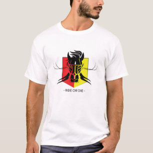 Tribal Horace Design in Rot und Gelb T-Shirt