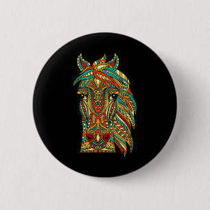 Tribal Horse Design - Pferde Tiere Lover Horsebac Button