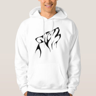Tribal Howling Wolf Graphic Hoodie
