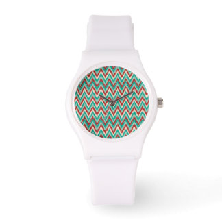 Tribal iKat ZigZag Zickzack Muster Armbanduhr