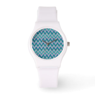 Tribal iKat ZigZag Zickzack Muster Armbanduhr