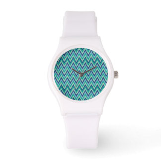 Tribal iKat ZigZag Zickzack Muster Armbanduhr
