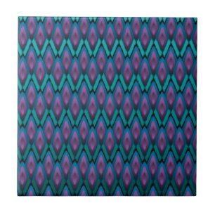 Tribal Ikat Zigzags and Diamonds Pattern Fliese
