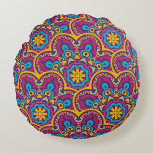 Tribal indische ethnische nahtlose Mandalas wieder Rundes Kissen