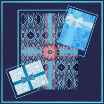 Tribal inspiriert geometrisches Muster in Blau und