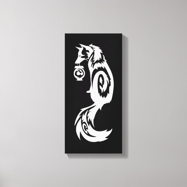 Tribal Kitsune Fox mit Spirit Lantern Leinwanddruck (Vorderseite)