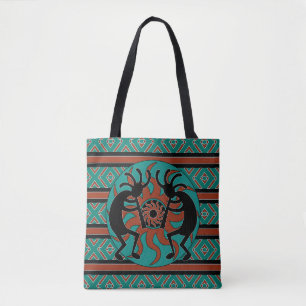 Tribal Kokopelli Südwest Türkis Tasche