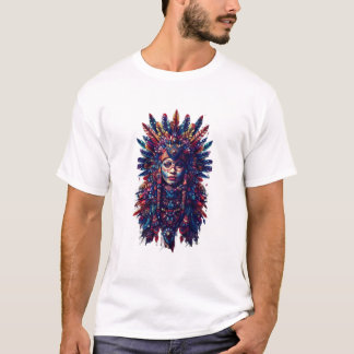 Tribal Kopfschmuck Künstlerisches Grafik T-Shirt -
