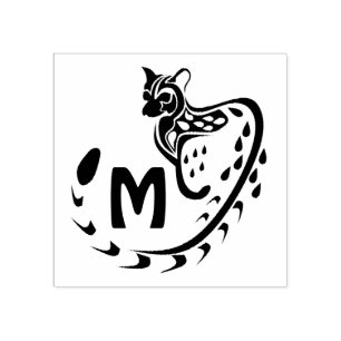 Tribal Large Gepunktet Genet Monogramm Gummistempel