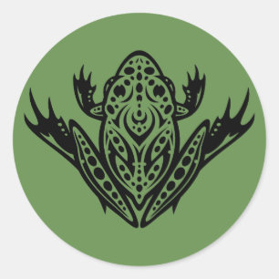 Tribal Leopard Frog Runder Aufkleber