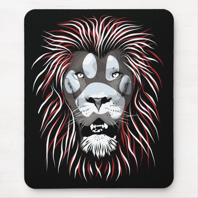 Tribal Lion Face Mousepad (Vorne)