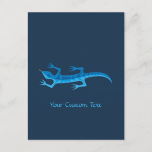 Tribal Lizard Blue Postkarte