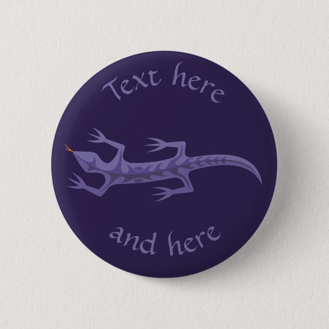 Tribal Lizard Mauve Button (Vorderseite)